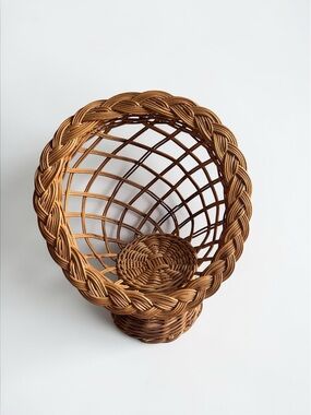 Wicker Wall Basket Shelf Vintage Boho Decor 12x10